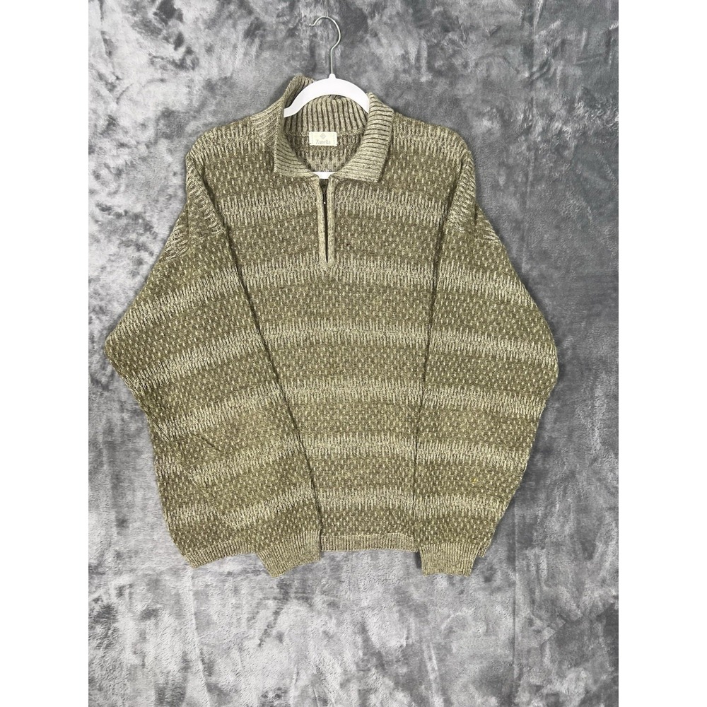 Zanella Marcel Sweater Mens XL Pink Cashmere Silk Blend 1/4 Zip Knit Pullover